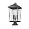 Z-Lite Beacon 4 Light Outdoor Pier Mounted Fixture, Black & Clear Beveled 568PHXXLS-SQPM-BK - alternate 3